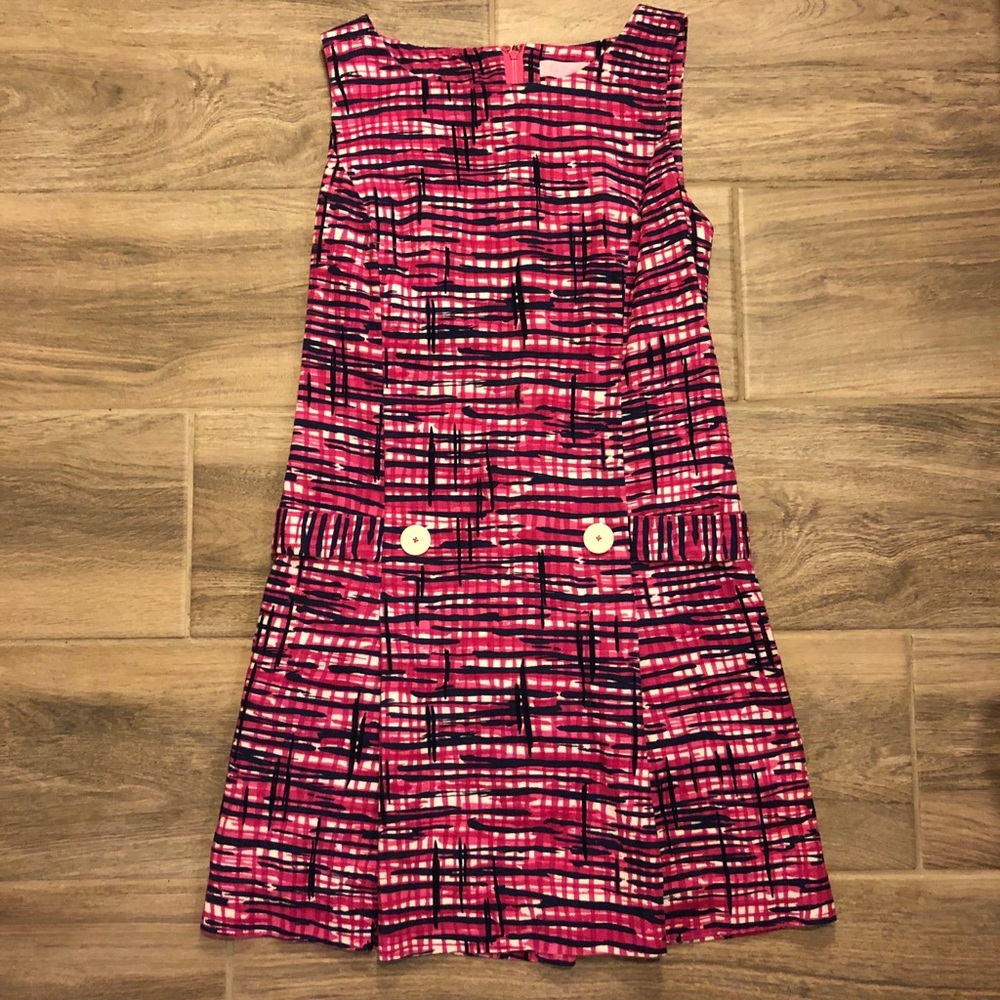 Size 4 Lilly Pulitzer pink and navy plaid dress
